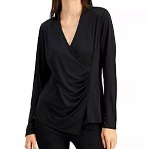 MSRP $80 Alfani Wrap-Style Top Size Medium